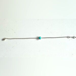 Ippolita 6.5 inch-7 inch silver  bracelet with a turquoise stone in the center